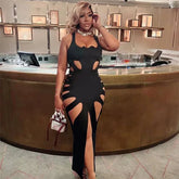 Trendy Women’s Long Slit Dress for Formal and Casual Wear - Himpall